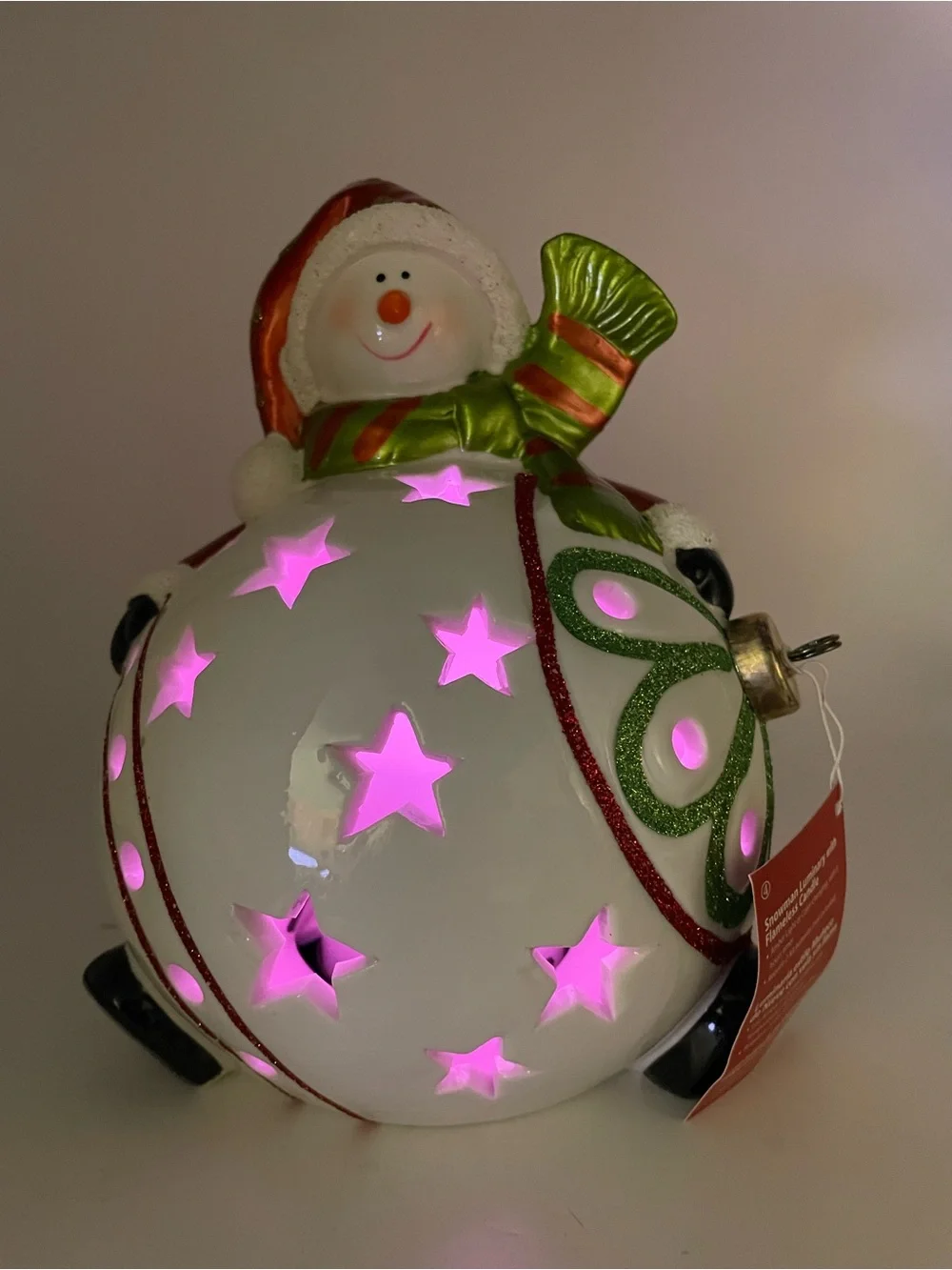 Christmas decoration lights up new tag boxed